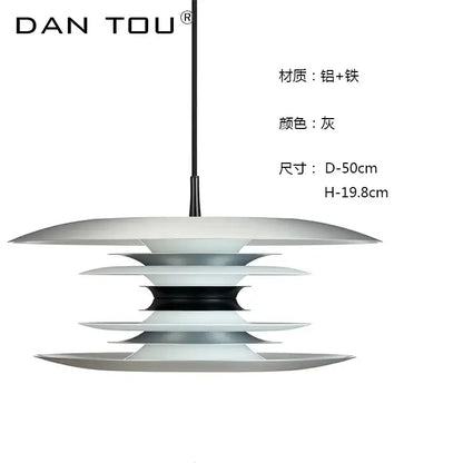 Modern black layered iron art flying pendant light dining room