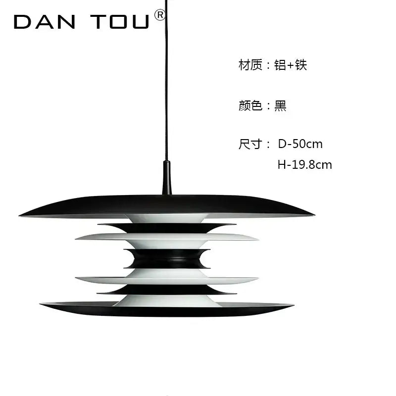 Modern black layered iron art flying pendant light dining room