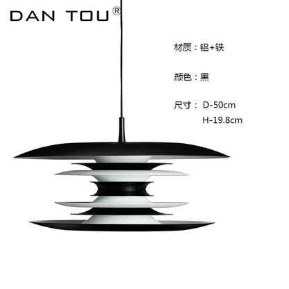 Modern black layered iron art flying pendant light dining room