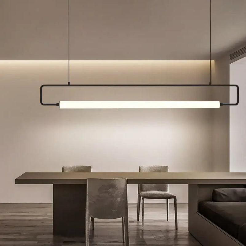 Modern black led ceiling island lighting for dining table