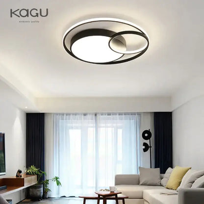 Modern black led ceiling lights concentric ring living room light