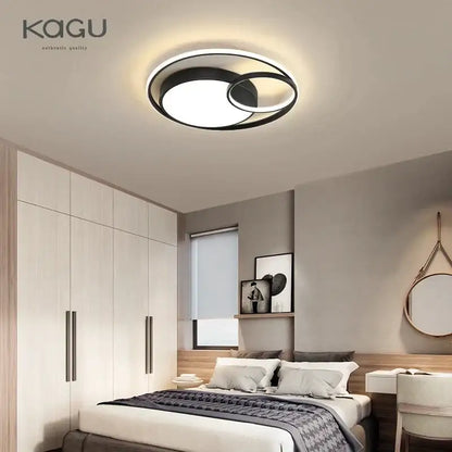 Modern black led ceiling lights concentric ring living room light