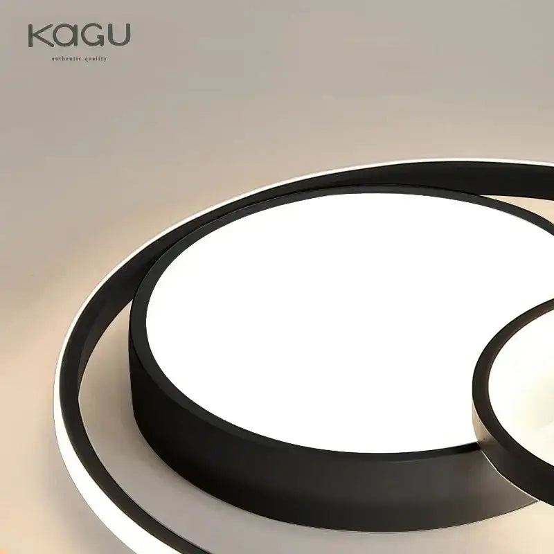 Modern black led ceiling lights concentric ring living room light