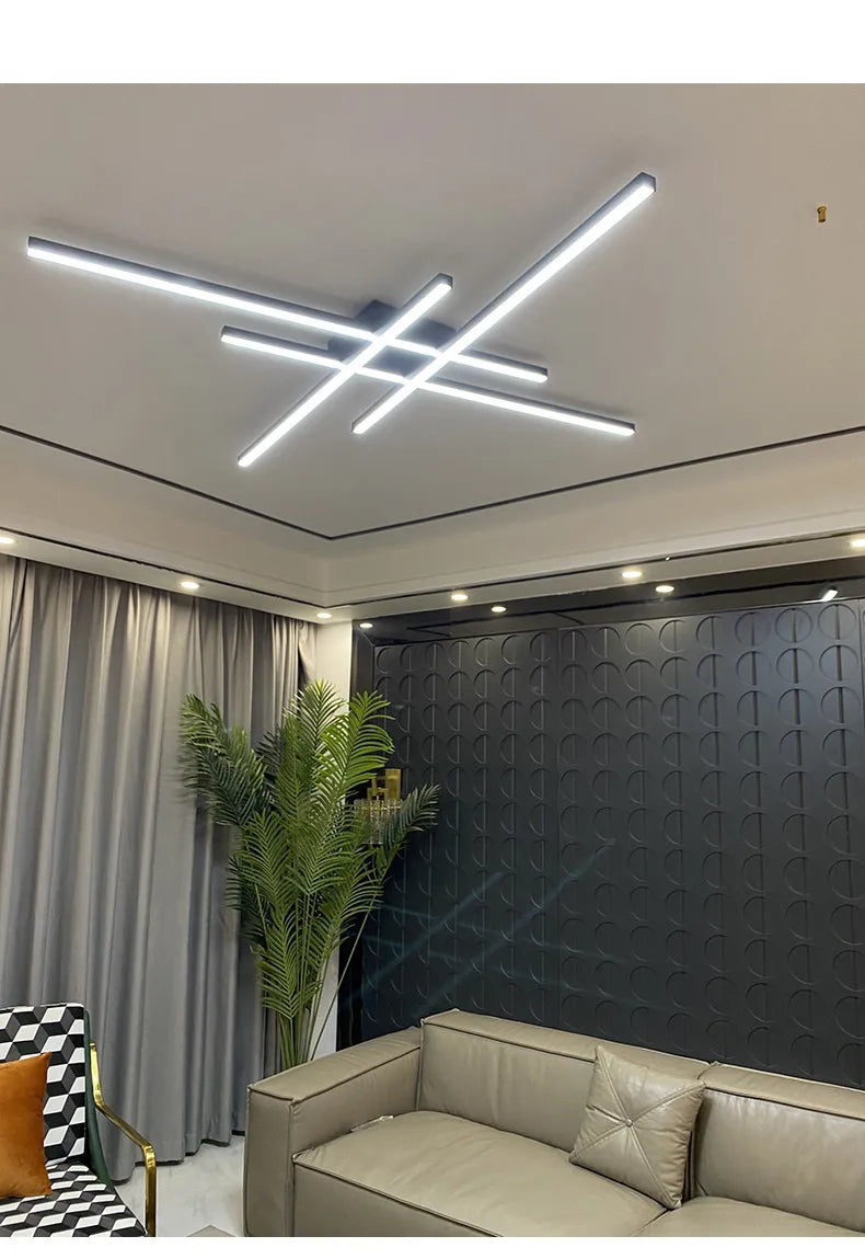 DecorBites™ Modern Black LED Chandelier Lights for Bedroom and Living Room