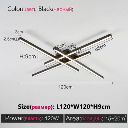 DecorBites™ Modern Black LED Chandelier Lights for Bedroom and Living Room