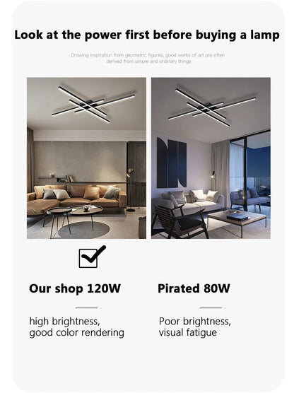 DecorBites™ Modern Black LED Chandelier Lights for Bedroom and Living Room