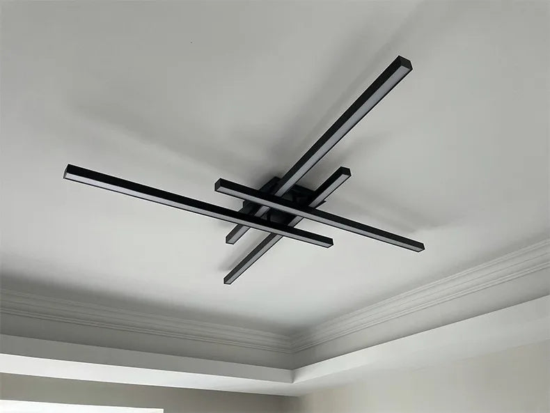 DecorBites™ Modern Black LED Chandelier Lights for Bedroom and Living Room