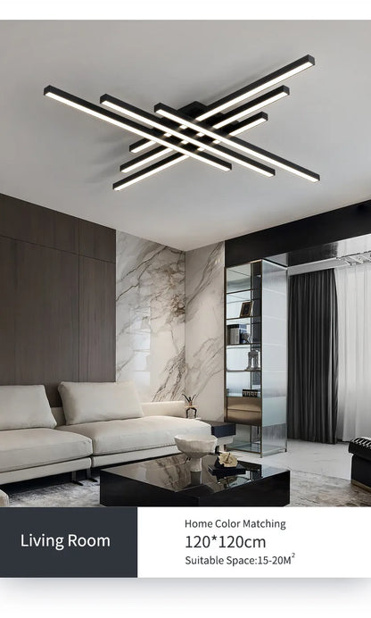 DecorBites™ Modern Black LED Chandelier Lights for Bedroom and Living Room