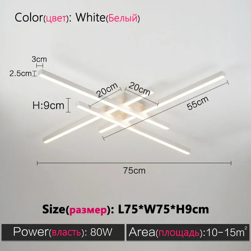 DecorBites™ Modern Black LED Chandelier Lights for Bedroom and Living Room