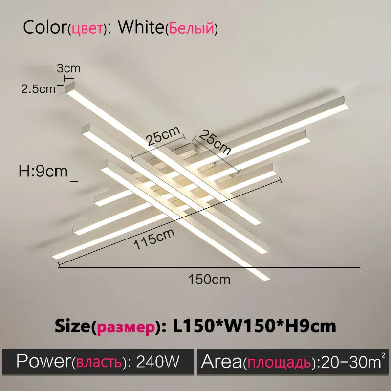DecorBites™ Modern Black LED Chandelier Lights for Bedroom and Living Room