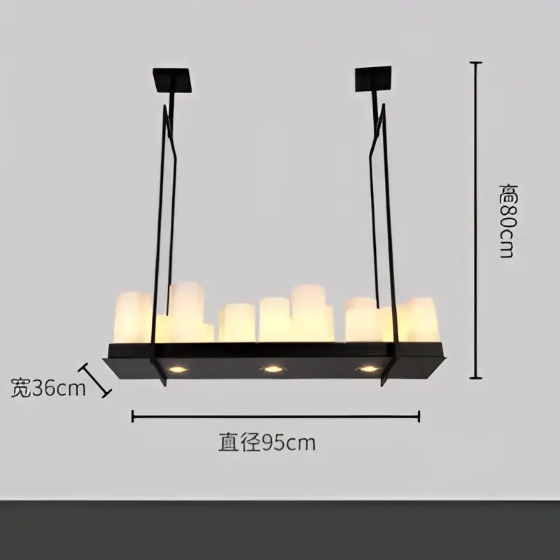 Modern black led chandelier with wine glass rack dining room