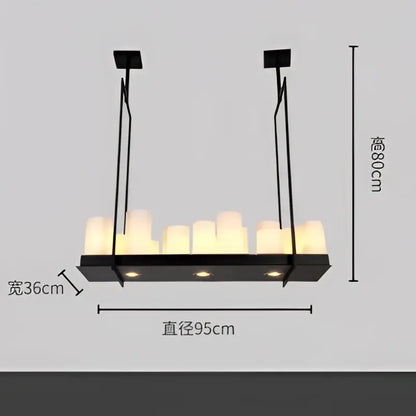 Modern black led chandelier with wine glass rack dining room