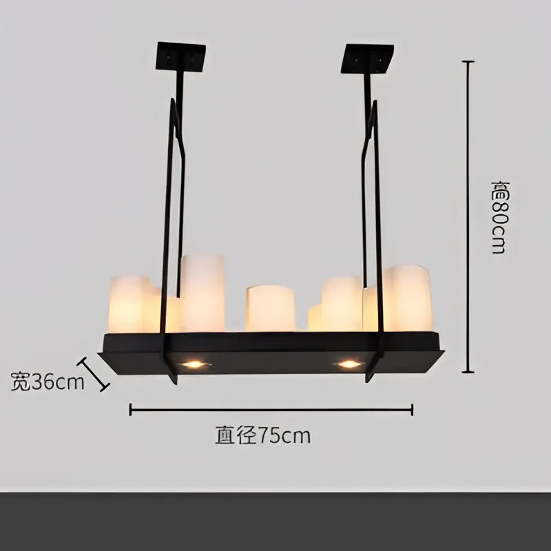 Modern black led chandelier with wine glass rack dining room