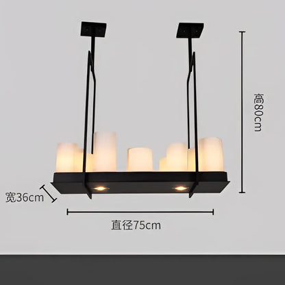 Modern black led chandelier with wine glass rack dining room