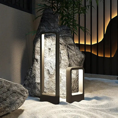 Modern black led garden light rectangular outdoor wall lamp