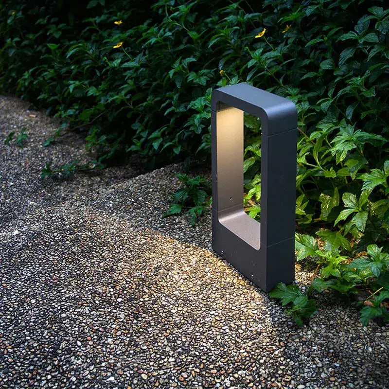 Modern black led garden light rectangular outdoor wall lamp