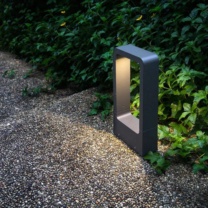 Modern black led garden light rectangular outdoor wall lamp