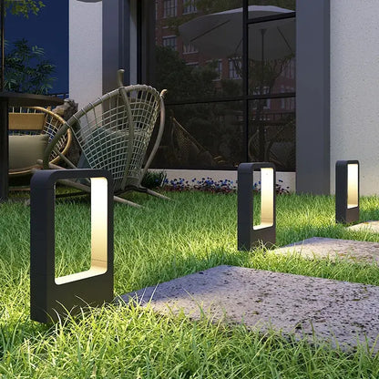 Modern black led garden light rectangular outdoor wall lamp