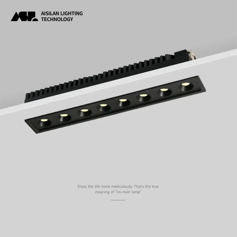 Modern black led grille downlight office recessed spot light