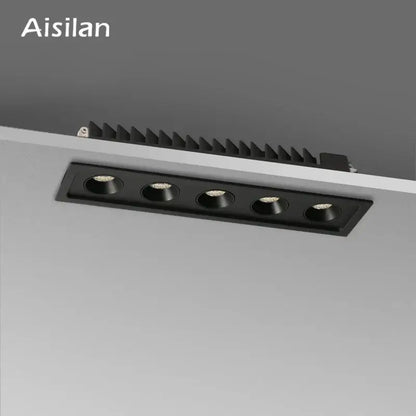 Modern black led grille downlight office recessed spot light