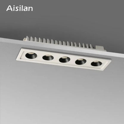 Modern black led grille downlight office recessed spot light