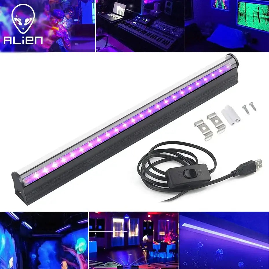 Modern black led black light bar – halloween party decor