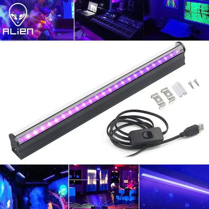 Modern black led black light bar – halloween party decor