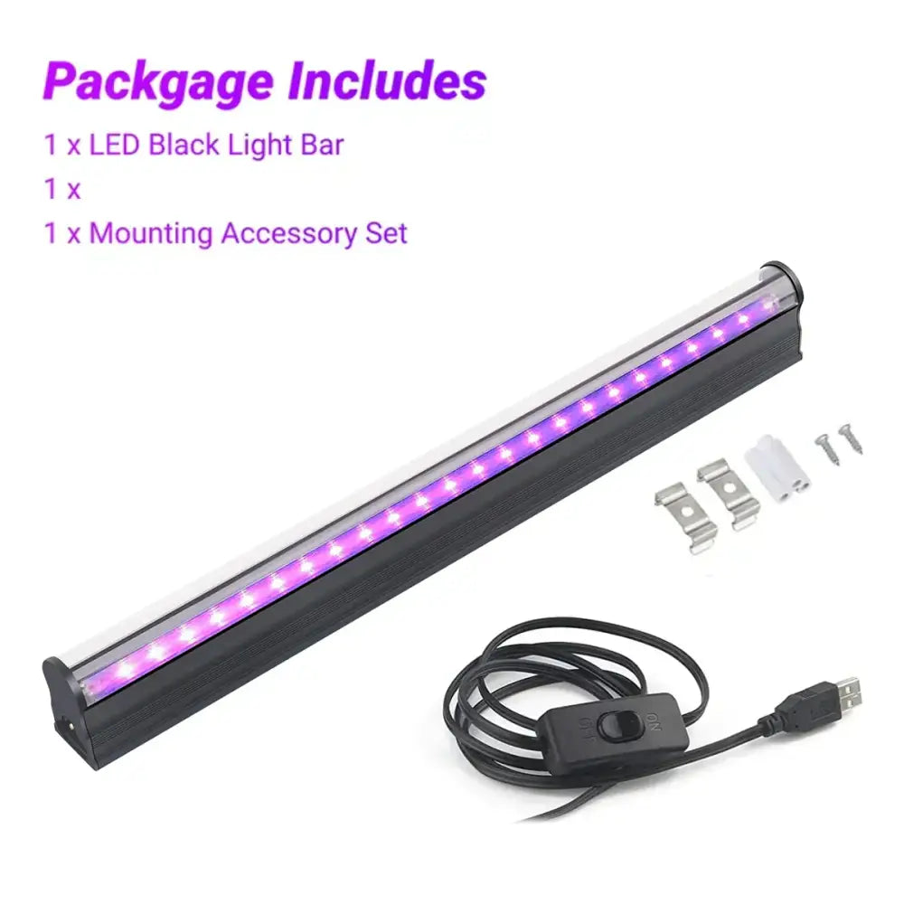 Modern black led black light bar – halloween party decor