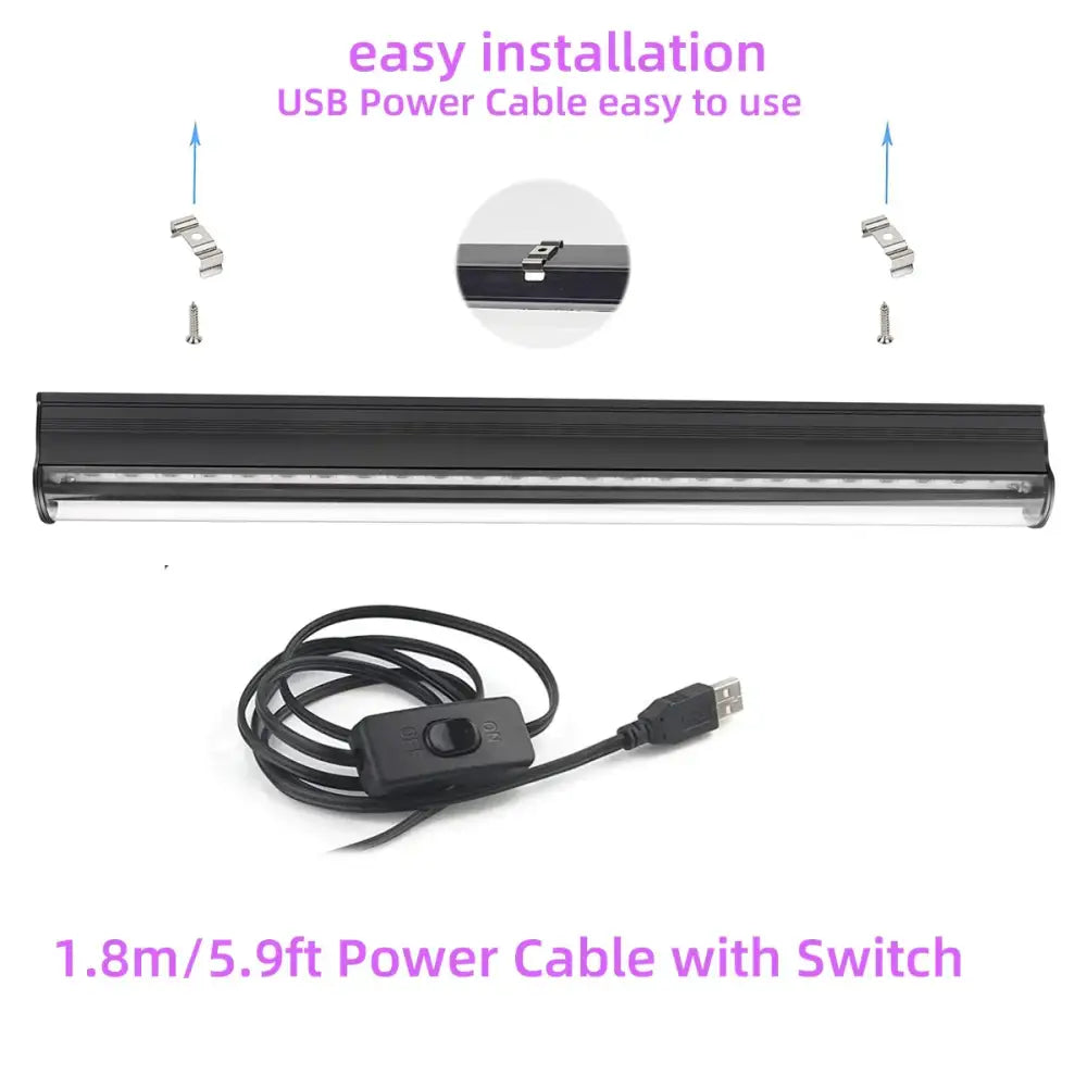 Modern black led black light bar – halloween party decor
