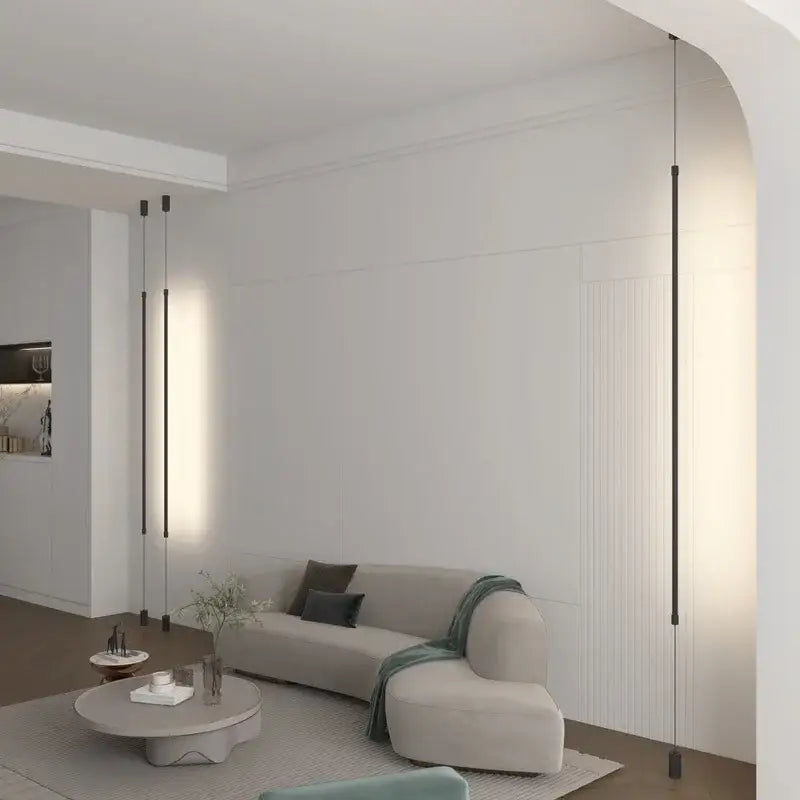 Modern black led pendant light for dining room minimalist rods