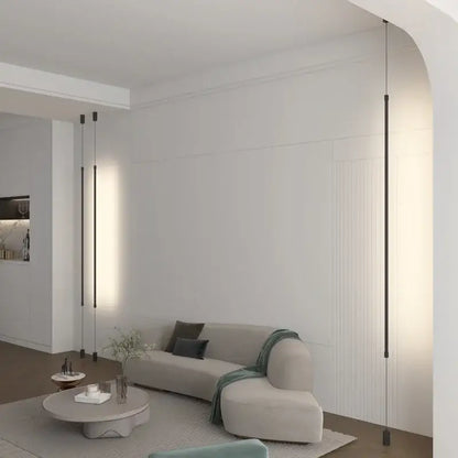 Modern black led pendant light for dining room minimalist rods