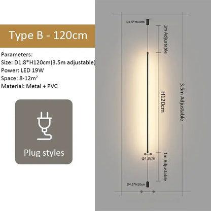 Modern black led pendant light for dining room minimalist rods