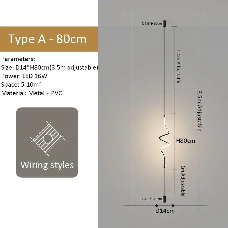 Modern black led pendant light for dining room minimalist rods