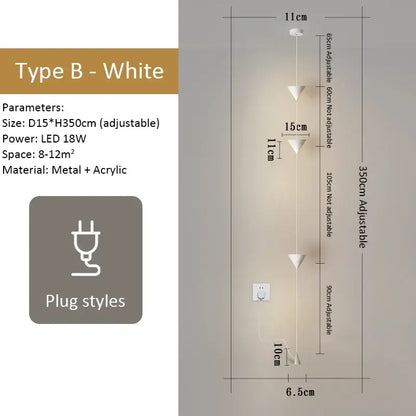 Modern black led pendant light for dining room minimalist rods