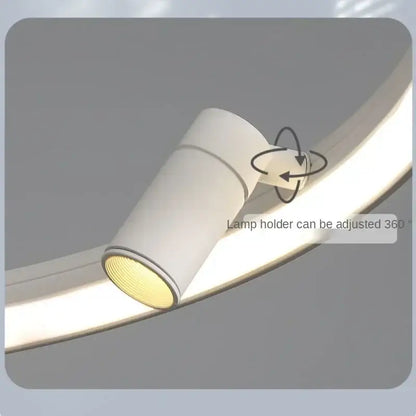 Modern black led ring chandelier pendant light for kitchen
