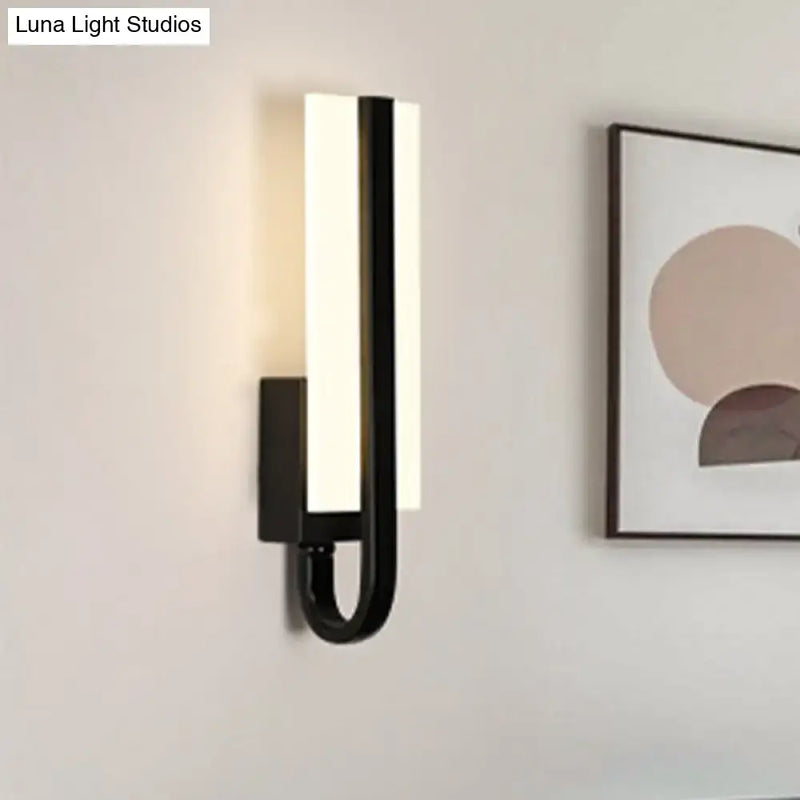 Modern black led sconce light fixture for living room white warm light