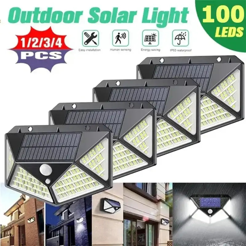 Modern black led solar wall lights garden motion sensor outdoor lamp