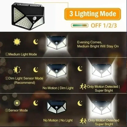 Modern black led solar wall lights garden motion sensor outdoor lamp
