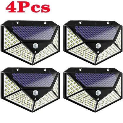 Modern black led solar wall lights garden motion sensor outdoor lamp