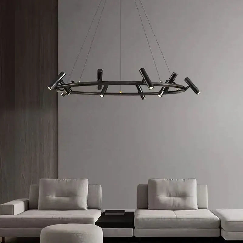 Modern black led spot chandelier living room hanging lamp