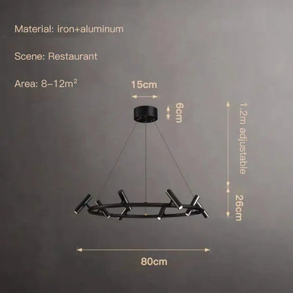 Modern black led spot chandelier living room hanging lamp