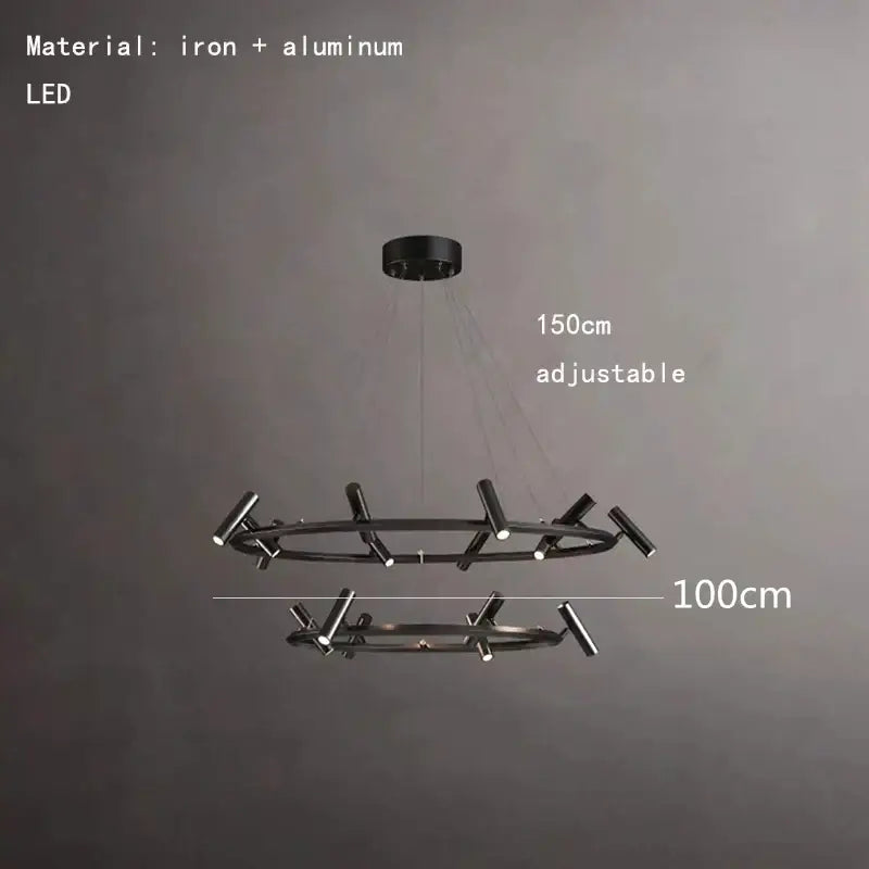 Modern black led spot chandelier living room hanging lamp