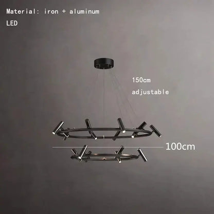 Modern black led spot chandelier living room hanging lamp