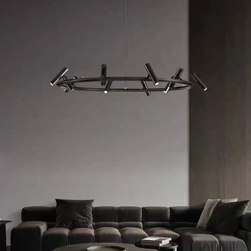 Modern black led spot chandelier living room hanging lamp