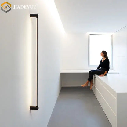 Modern black led strip wall lamp for minimalist living room glow