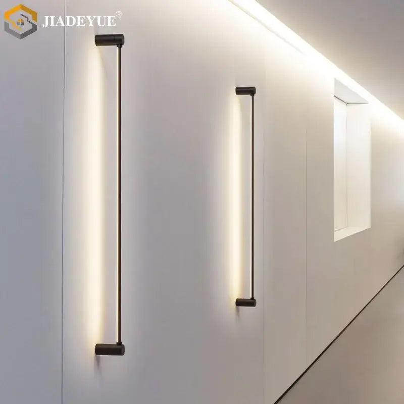 Modern black led strip wall lamp for minimalist living room glow