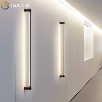 Modern black led strip wall lamp for minimalist living room glow