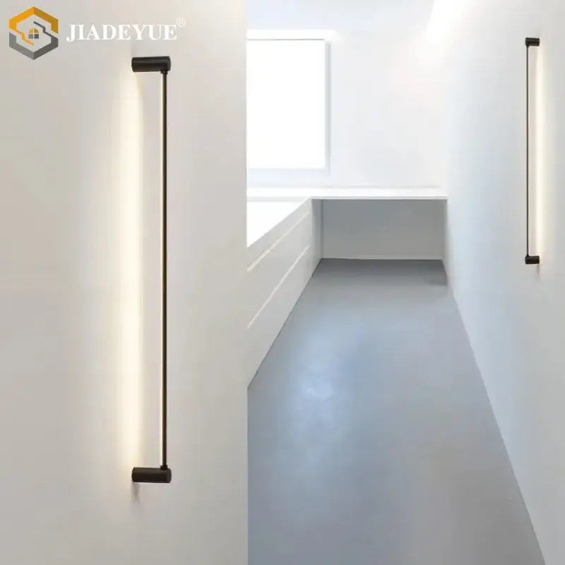 Modern black led strip wall lamp for minimalist living room glow
