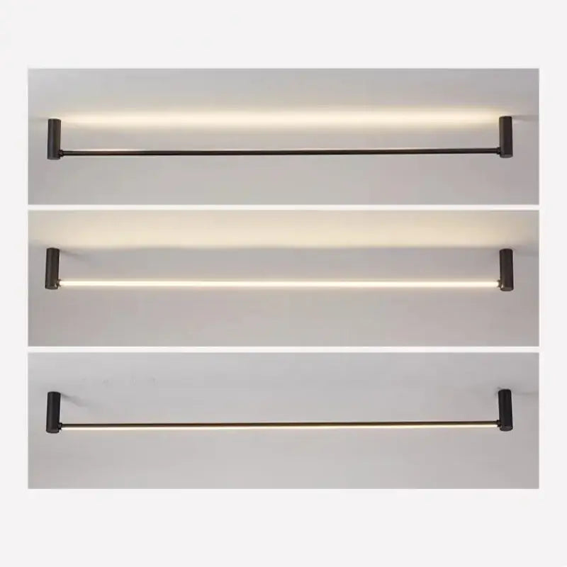 Modern black led strip wall lamp for minimalist living room glow