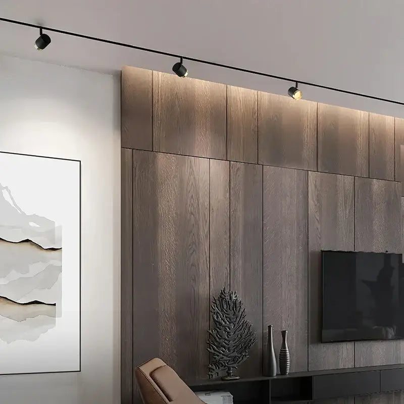 Modern black led track spotlight 3 light kitchen rail ceiling lamp